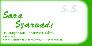 sara szarvadi business card